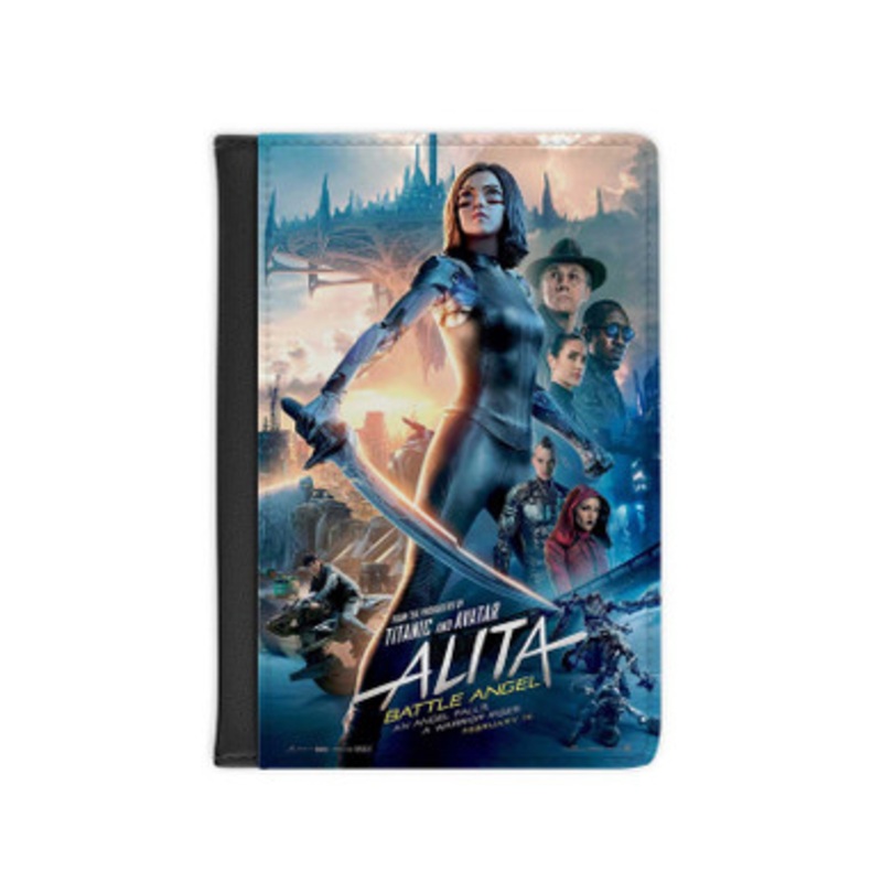 Pastele Alita Battle Angel Leather Custom Passport Cover Accessory Gift for Traveler Card Holder and Credit Card ID Holder