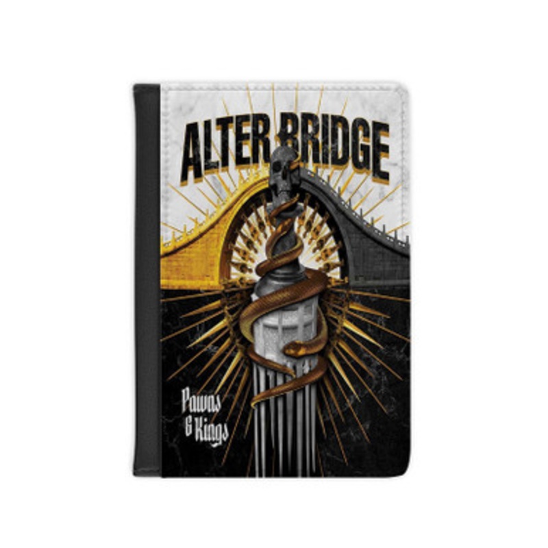 Pastele Alter Bridge Pawns Kings Leather Custom Passport Cover Accessory Gift for Traveler Card Holder and Credit Card ID Holder