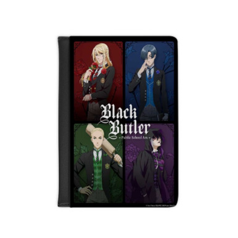 Pastele Black Butler Public School Arc Leather Custom Passport Cover Accessory Gift for Traveler Card Holder and Credit Card ID Holder