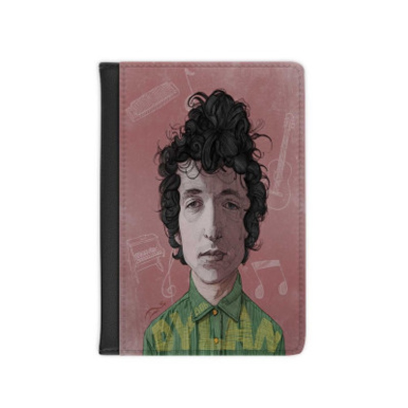 Pastele Bob Dylan Art Leather Custom Passport Cover Accessory Gift for Traveler Card Holder and Credit Card ID Holder