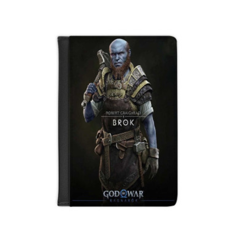 Pastele Brok God Of War Ragnarok Leather Custom Passport Cover Accessory Gift for Traveler Card Holder and Credit Card ID Holder