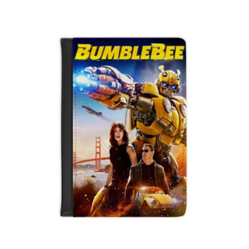 Pastele Bumblebee Movie Leather Custom Passport Cover Accessory Gift for Traveler Card Holder and Credit Card ID Holder