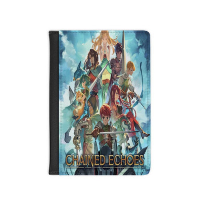 Pastele Chained Echoes Leather Custom Passport Cover Accessory Gift for Traveler Card Holder and Credit Card ID Holder