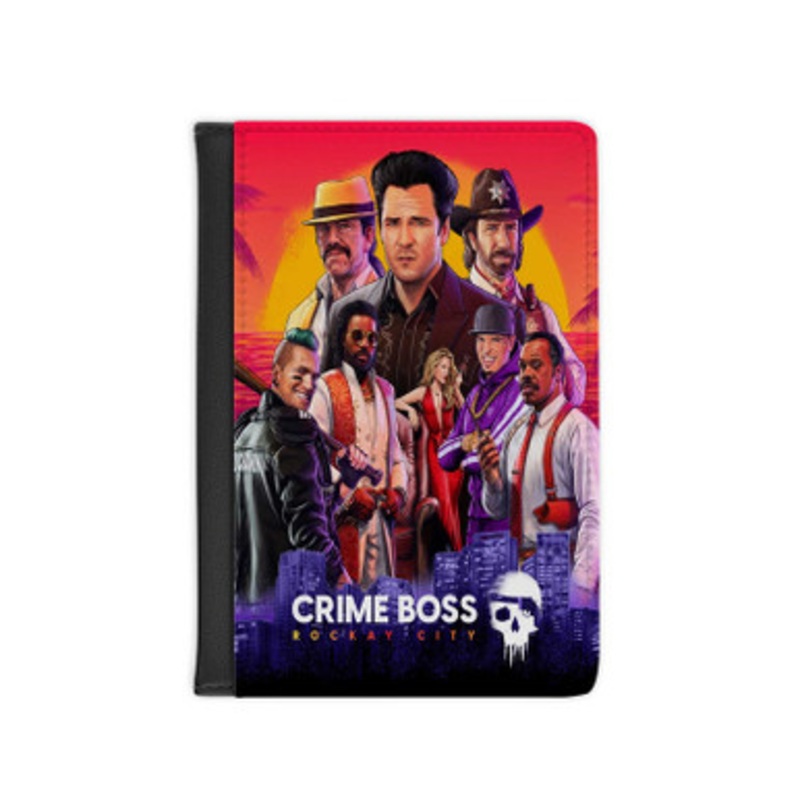 Pastele Crime Boss Rockay City Leather Custom Passport Cover Accessory Gift for Traveler Card Holder and Credit Card ID Holder