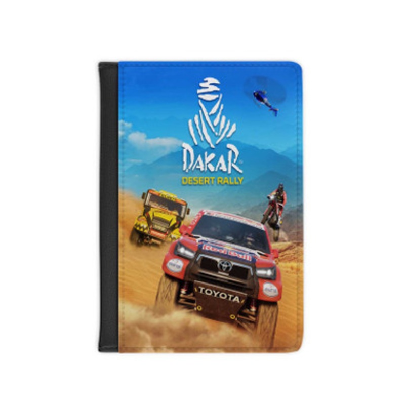 Pastele Dakar Desert Rally Leather Custom Passport Cover Accessory Gift for Traveler Card Holder and Credit Card ID Holder