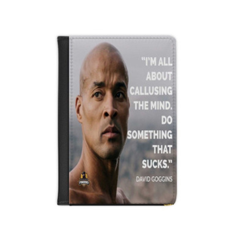 Pastele David Goggins Quotes Leather Custom Passport Cover Accessory Gift for Traveler Card Holder and Credit Card ID Holder