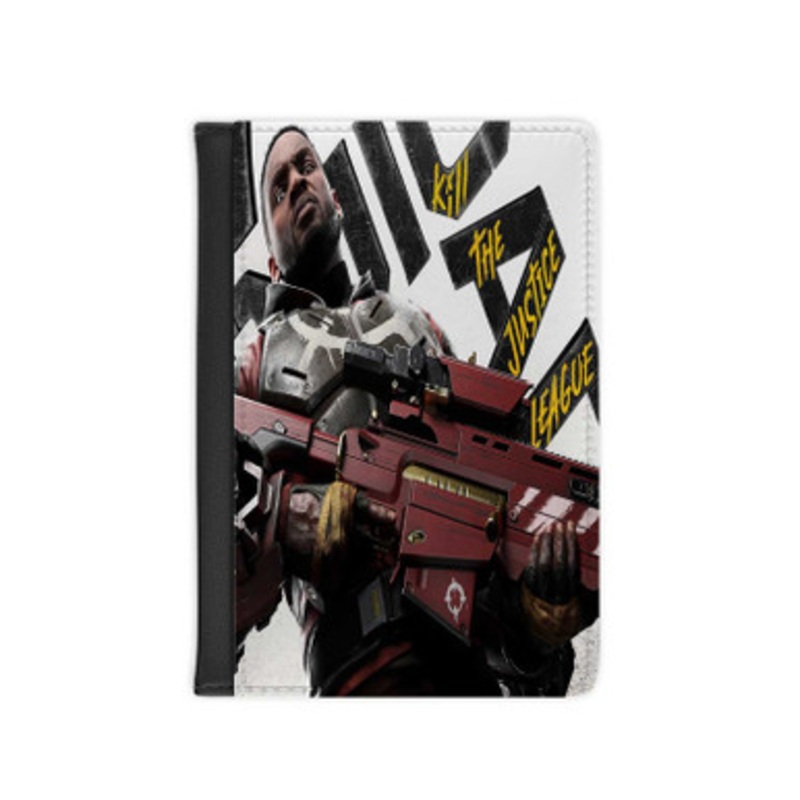 Pastele Deadshot Suicide Squad Kill the Justice League Leather Custom Passport Cover Accessory Gift for Traveler Card Holder and Credit Card ID Holder