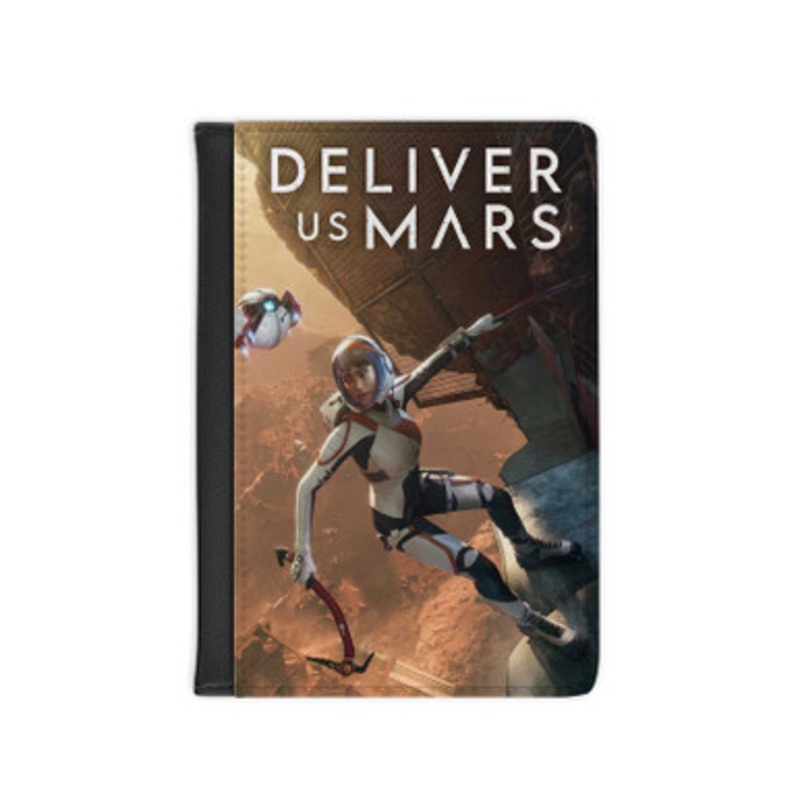 Pastele Deliver Us Mars Leather Custom Passport Cover Accessory Gift for Traveler Card Holder and Credit Card ID Holder