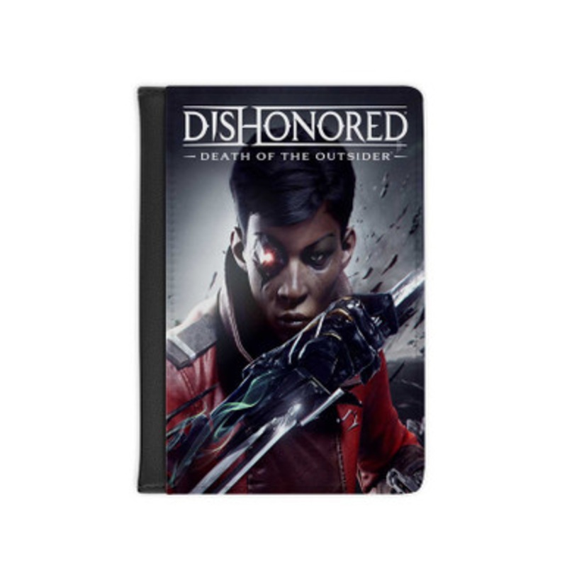 Pastele Dishonored Death of the Outsider Leather Custom Passport Cover Accessory Gift for Traveler Card Holder and Credit Card ID Holder