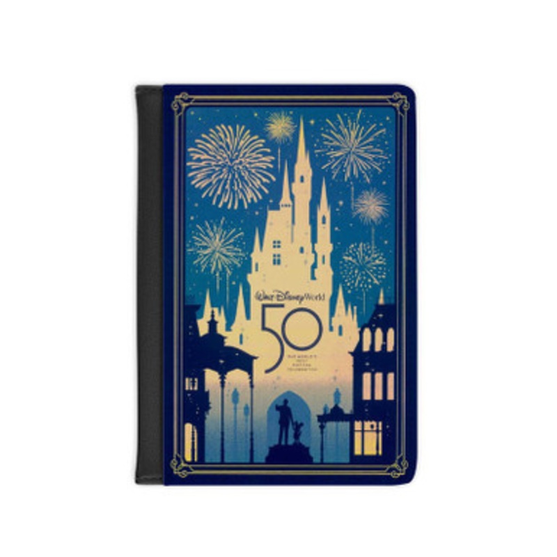 Pastele Disney 50th Anniversary Leather Custom Passport Cover Accessory Gift for Traveler Card Holder and Credit Card ID Holder