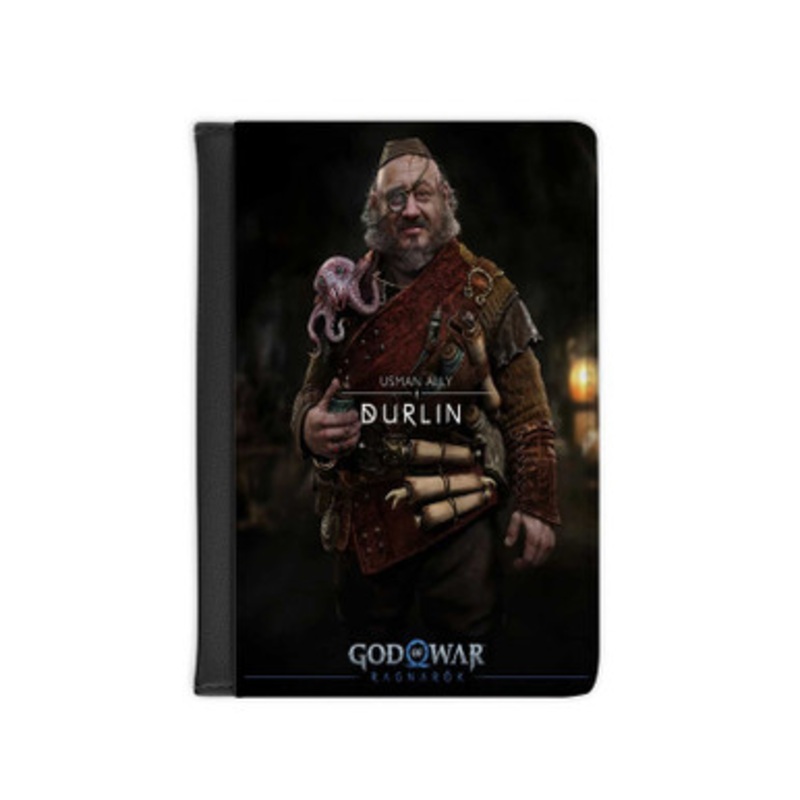 Pastele Durlin God Of War Ragnarok Leather Custom Passport Cover Accessory Gift for Traveler Card Holder and Credit Card ID Holder