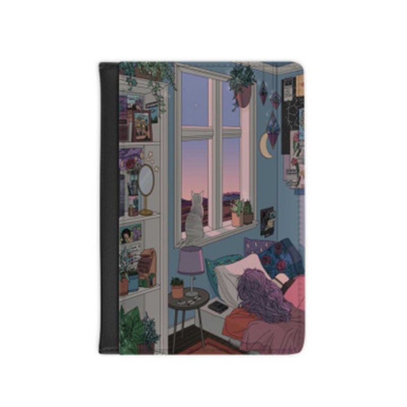 Pastele Early Morning Leather Custom Passport Cover Accessory Gift for Traveler Card Holder and Credit Card ID Holder