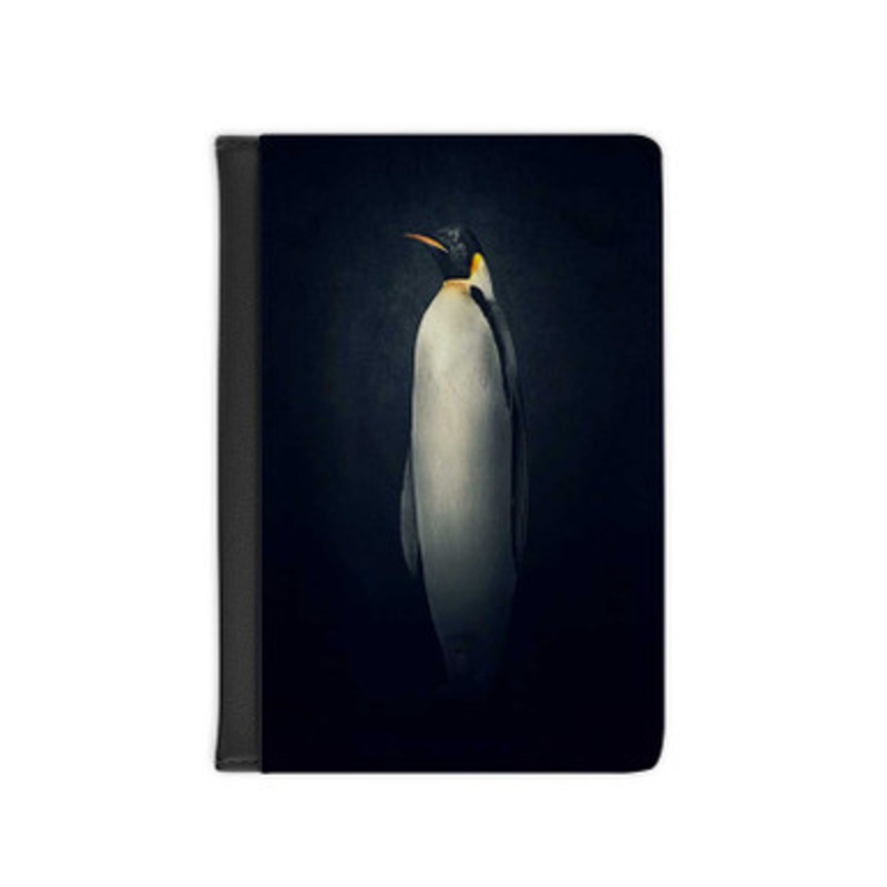 Pastele Emperor Penguin Leather Custom Passport Cover Accessory Gift for Traveler Card Holder and Credit Card ID Holder