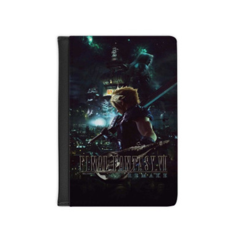 Pastele Final Fantasy VII Remake Leather Custom Passport Cover Accessory Gift for Traveler Card Holder and Credit Card ID Holder