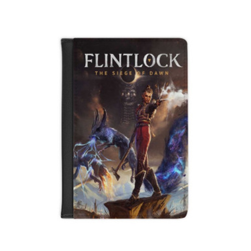 Pastele Flintlock The Siege of Dawn Leather Custom Passport Cover Accessory Gift for Traveler Card Holder and Credit Card ID Holder