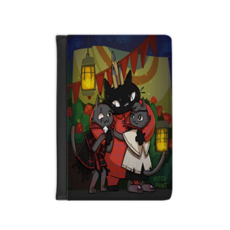 Pastele Forneus Cult of the Lamb Leather Custom Passport Cover Accessory Gift for Traveler Card Holder and Credit Card ID Holder