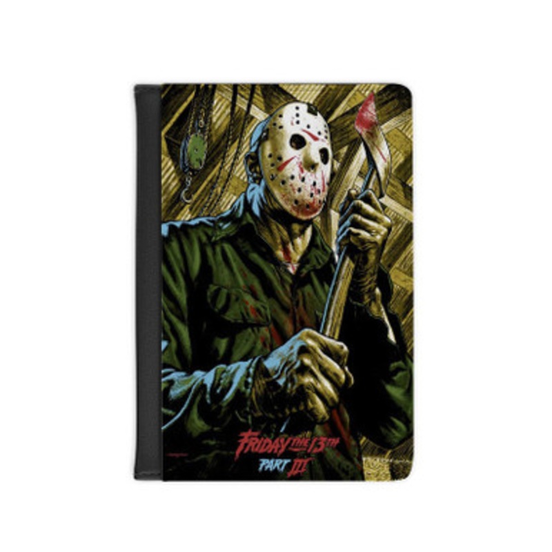 Pastele Friday The 13th Part 3 Leather Custom Passport Cover Accessory Gift for Traveler Card Holder and Credit Card ID Holder