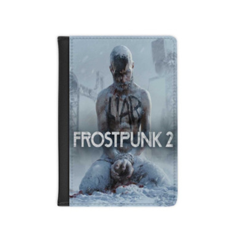 Pastele Frostpunk 2 Leather Custom Passport Cover Accessory Gift for Traveler Card Holder and Credit Card ID Holder
