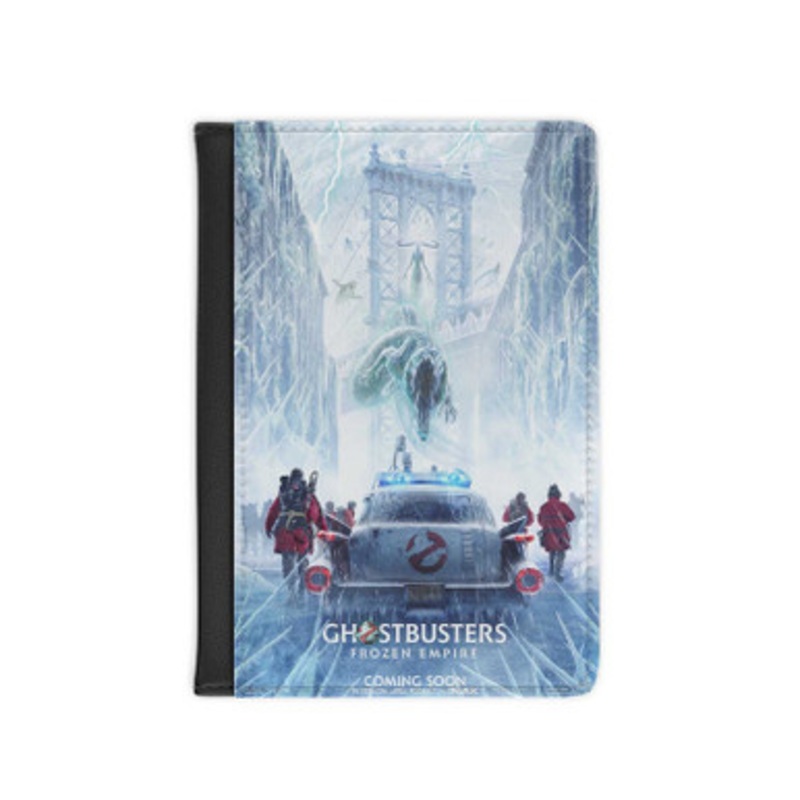 Pastele Ghostbusters Frozen Empire Leather Custom Passport Cover Accessory Gift for Traveler Card Holder and Credit Card ID Holder