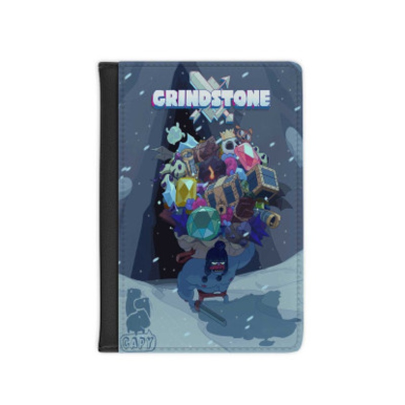 Pastele Grindstone Leather Custom Passport Cover Accessory Gift for Traveler Card Holder and Credit Card ID Holder