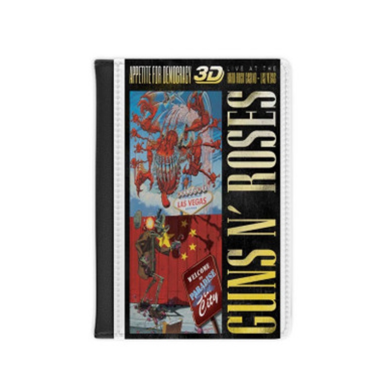 Pastele Guns N Roses Appetite for Democracy 3 D Leather Custom Passport Cover Accessory Gift for Traveler Card Holder and Credit Card ID Holder