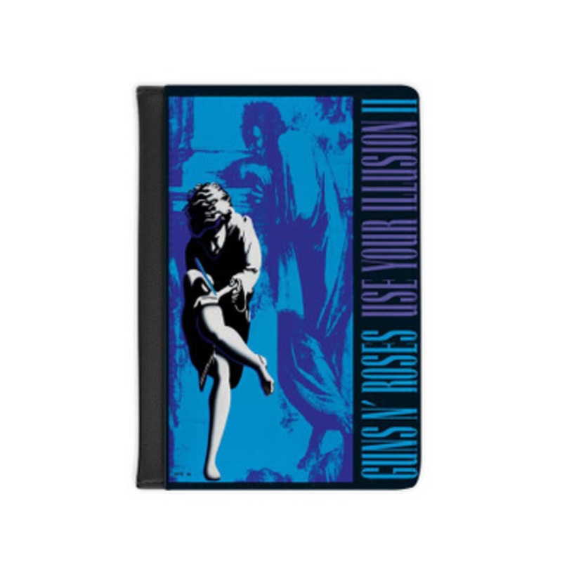 Pastele Guns N Roses Use Your Illusion II 1991 Leather Custom Passport Cover Accessory Gift for Traveler Card Holder and Credit Card ID Holder