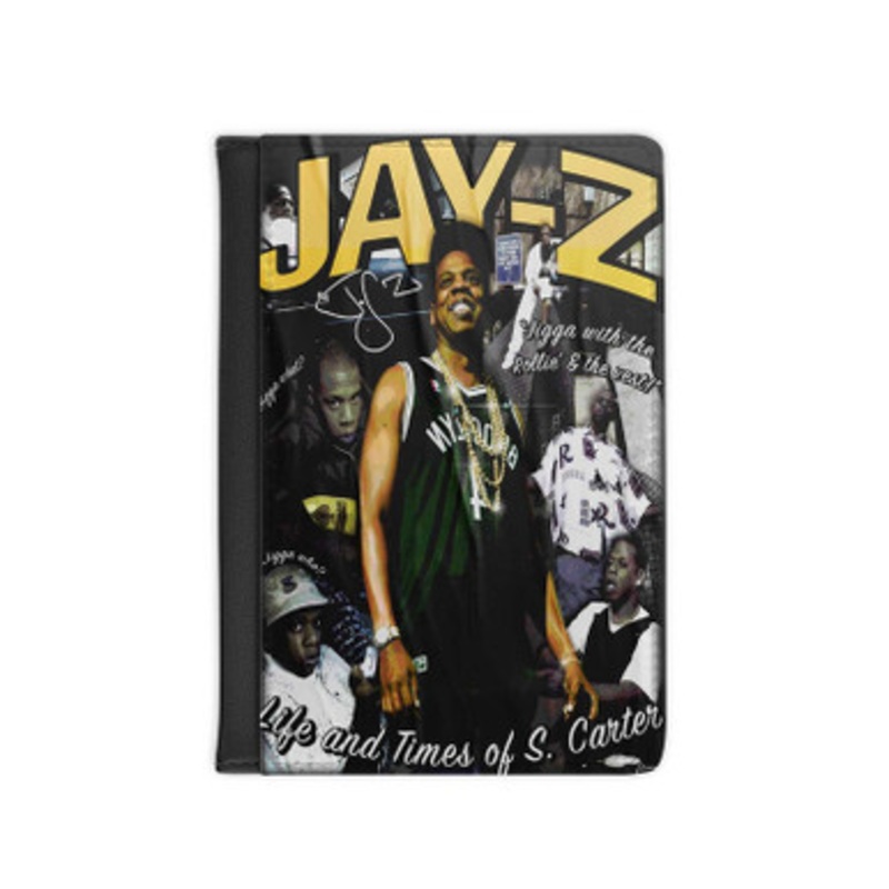 Pastele Jay Z Music Leather Custom Passport Cover Accessory Gift for Traveler Card Holder and Credit Card ID Holder
