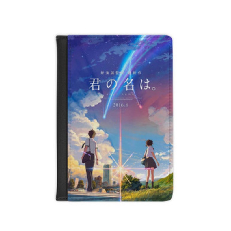 Pastele Kimi No Wa Your Name Leather Custom Passport Cover Accessory Gift for Traveler Card Holder and Credit Card ID Holder