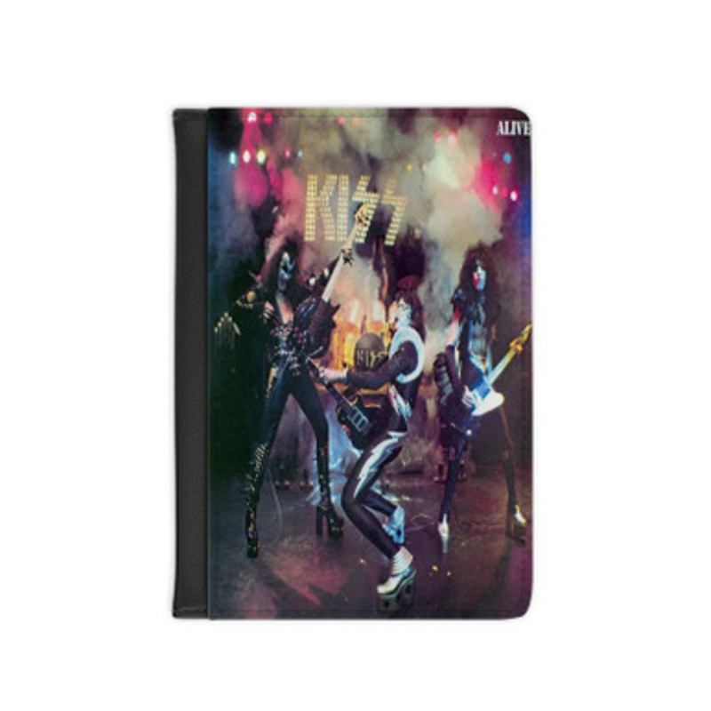 Pastele Kiss Alive 1975 Leather Custom Passport Cover Accessory Gift for Traveler Card Holder and Credit Card ID Holder