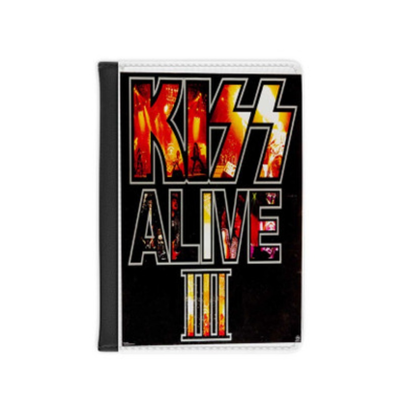 Pastele Kiss Alive III 1993 Leather Custom Passport Cover Accessory Gift for Traveler Card Holder and Credit Card ID Holder