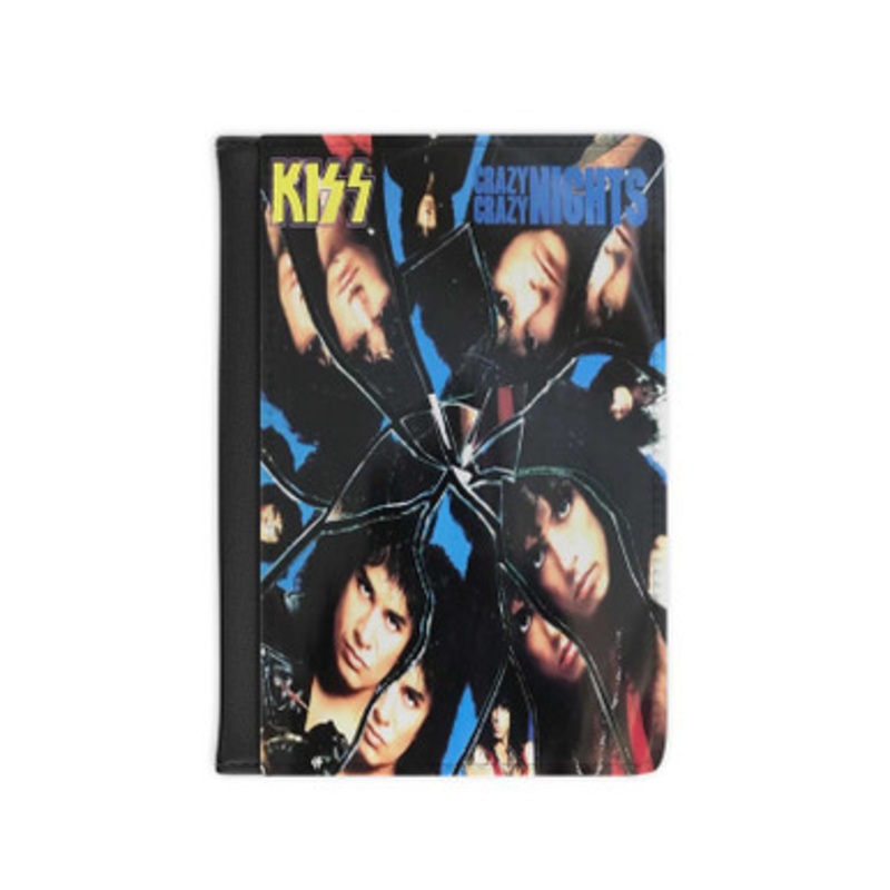 Pastele Kiss Crazy Nights 1987 Leather Custom Passport Cover Accessory Gift for Traveler Card Holder and Credit Card ID Holder
