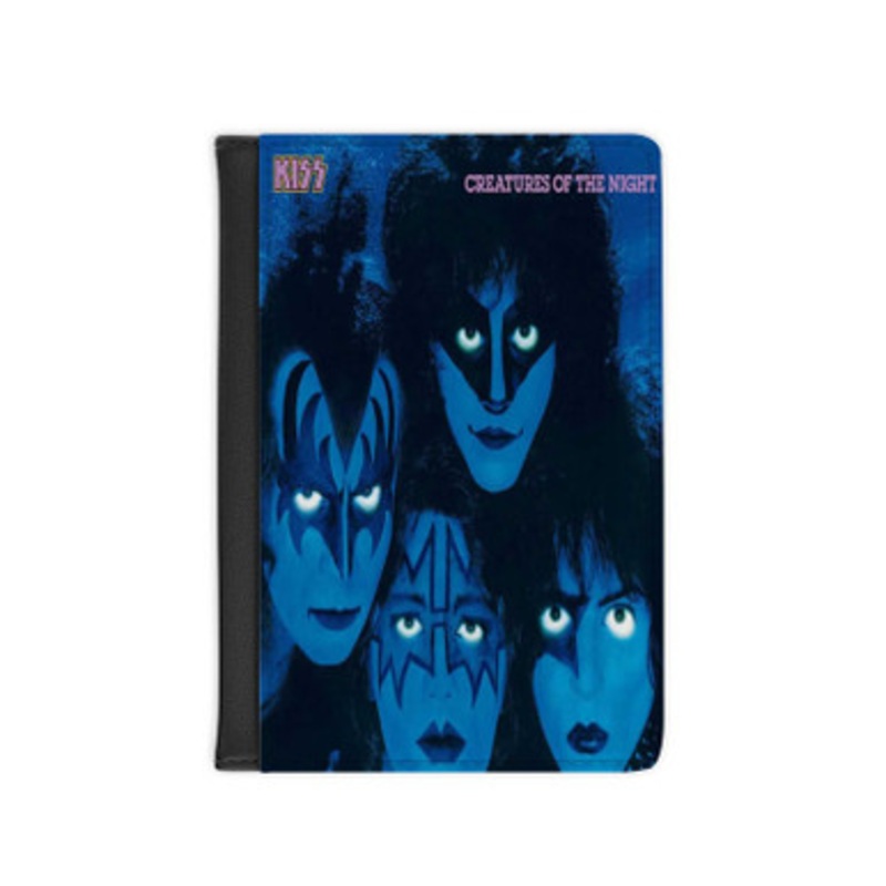 Pastele Kiss Creatures of the Night 1982 Leather Custom Passport Cover Accessory Gift for Traveler Card Holder and Credit Card ID Holder