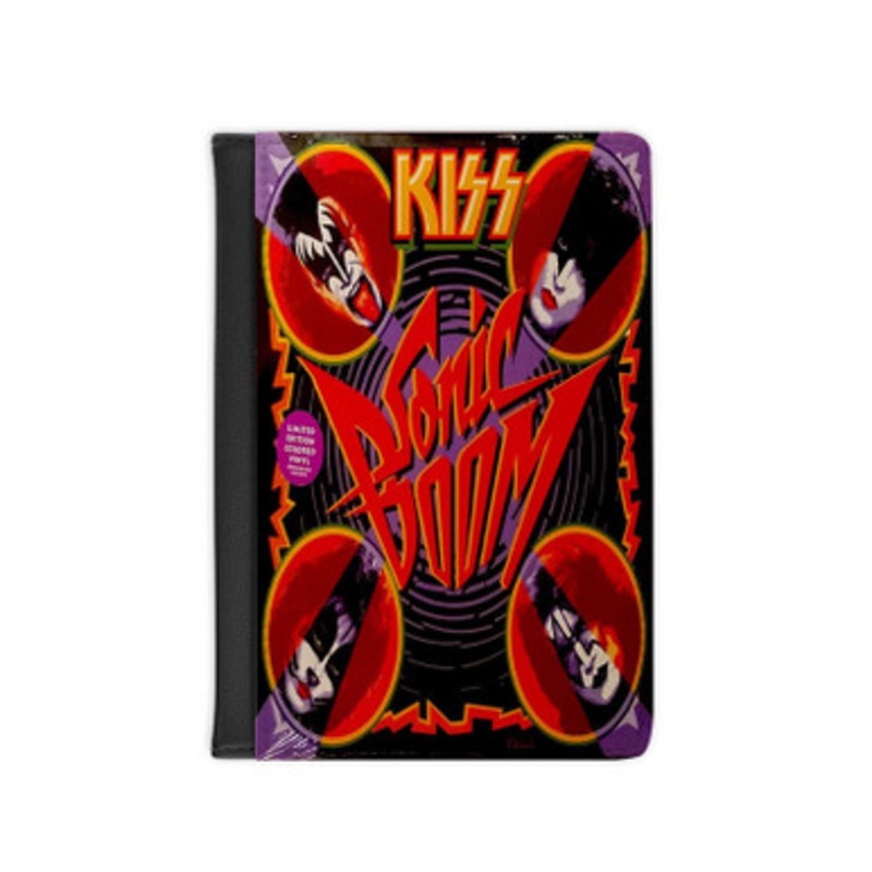 Pastele Kiss Sonic Boom 2009 Leather Custom Passport Cover Accessory Gift for Traveler Card Holder and Credit Card ID Holder
