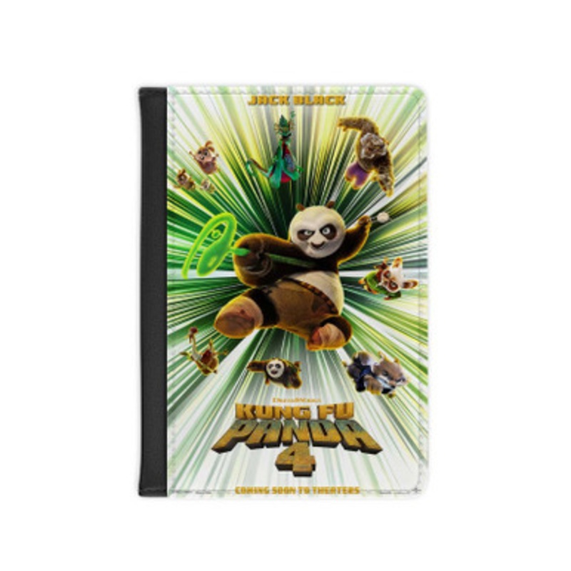 Pastele Kung Fu Panda 4 Leather Custom Passport Cover Accessory Gift for Traveler Card Holder and Credit Card ID Holder