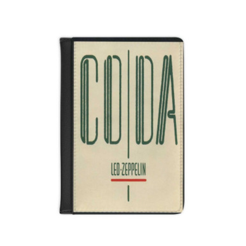 Pastele Led Zeppelin Coda 1982 Leather Custom Passport Cover Accessory Gift for Traveler Card Holder and Credit Card ID Holder