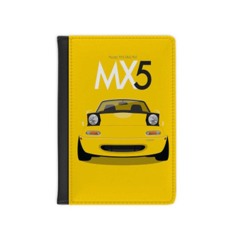 Pastele Mazda MX5 Leather Custom Passport Cover Accessory Gift for Traveler Card Holder and Credit Card ID Holder