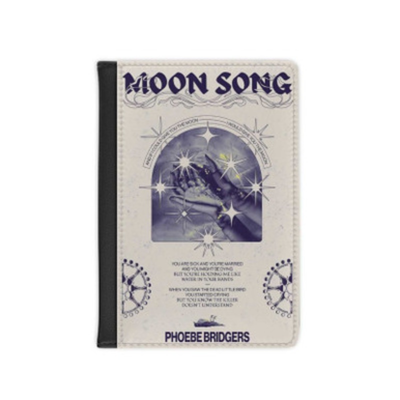 Pastele Moon Song Phoebe Bridgers Leather Custom Passport Cover Accessory Gift for Traveler Card Holder and Credit Card ID Holder
