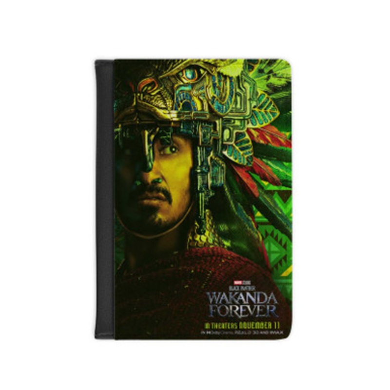 Pastele Namor Black Panther Wakanda Forever Leather Custom Passport Cover Accessory Gift for Traveler Card Holder and Credit Card ID Holder