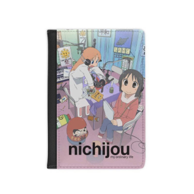 Pastele Nichijou My Ordinary Life Leather Custom Passport Cover Accessory Gift for Traveler Card Holder and Credit Card ID Holder