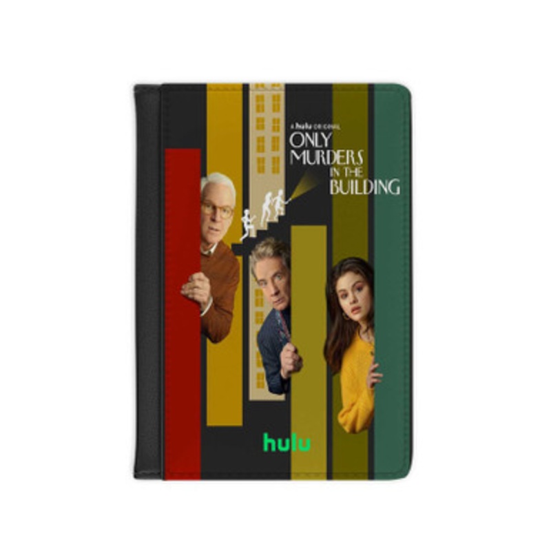 Pastele Only Murders in the Building Leather Custom Passport Cover Accessory Gift for Traveler Card Holder and Credit Card ID Holder