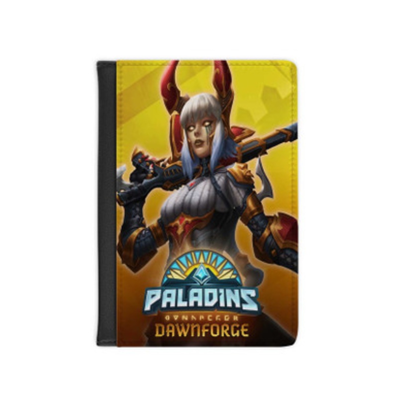 Pastele Paladins Dawnforge Leather Custom Passport Cover Accessory Gift for Traveler Card Holder and Credit Card ID Holder