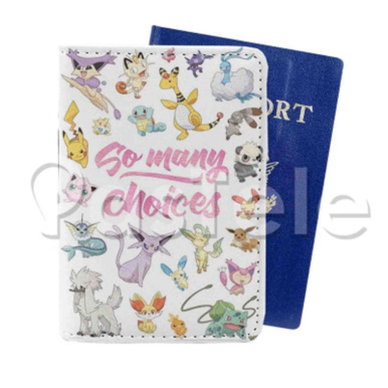 Pok mon Characters Custom Personalized PU Leather Passport Travel Baggage Cover