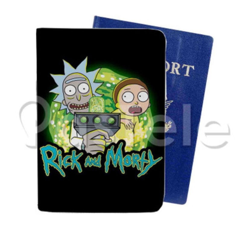 Rick and Morty 2 Custom Personalized PU Leather Passport Travel Baggage Cover