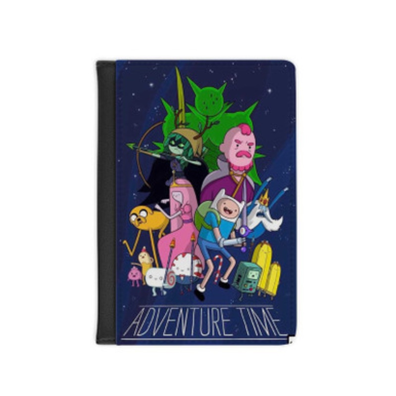 Pastele Adventure Time Come Along With Me Leather Custom Passport Cover Accessory Gift for Traveler Card Holder and Credit Card ID Holder