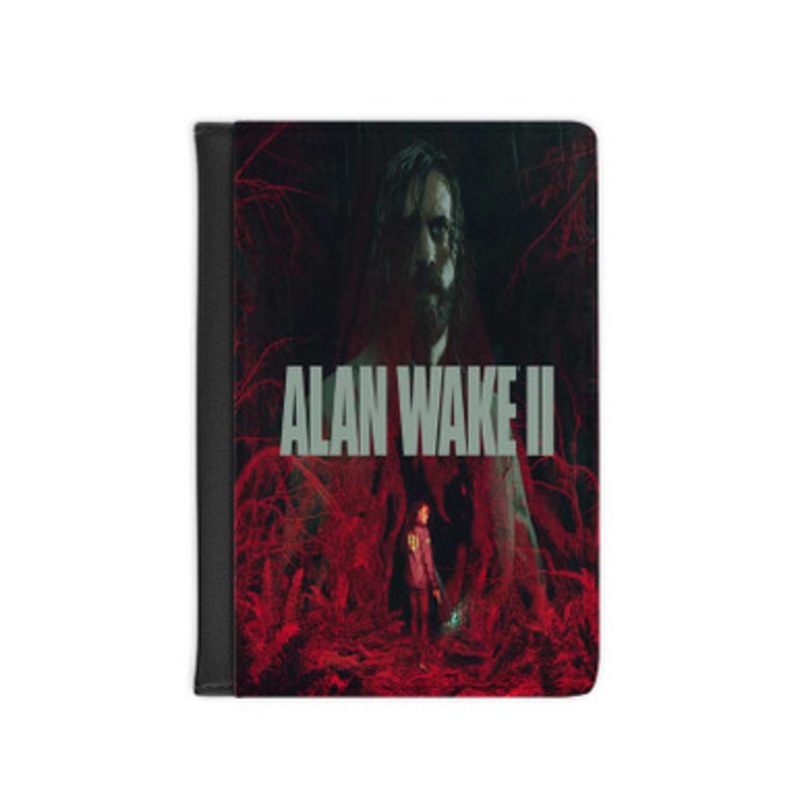 Pastele Alan Wake 2 Leather Custom Passport Cover Accessory Gift for Traveler Card Holder and Credit Card ID Holder