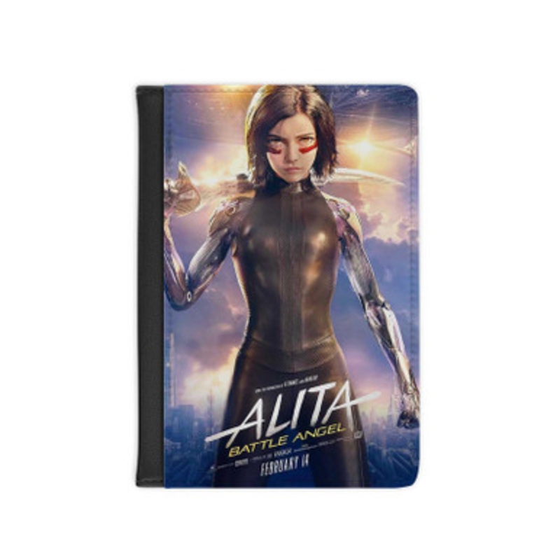 Pastele Alita Battle Angel Art Leather Custom Passport Cover Accessory Gift for Traveler Card Holder and Credit Card ID Holder