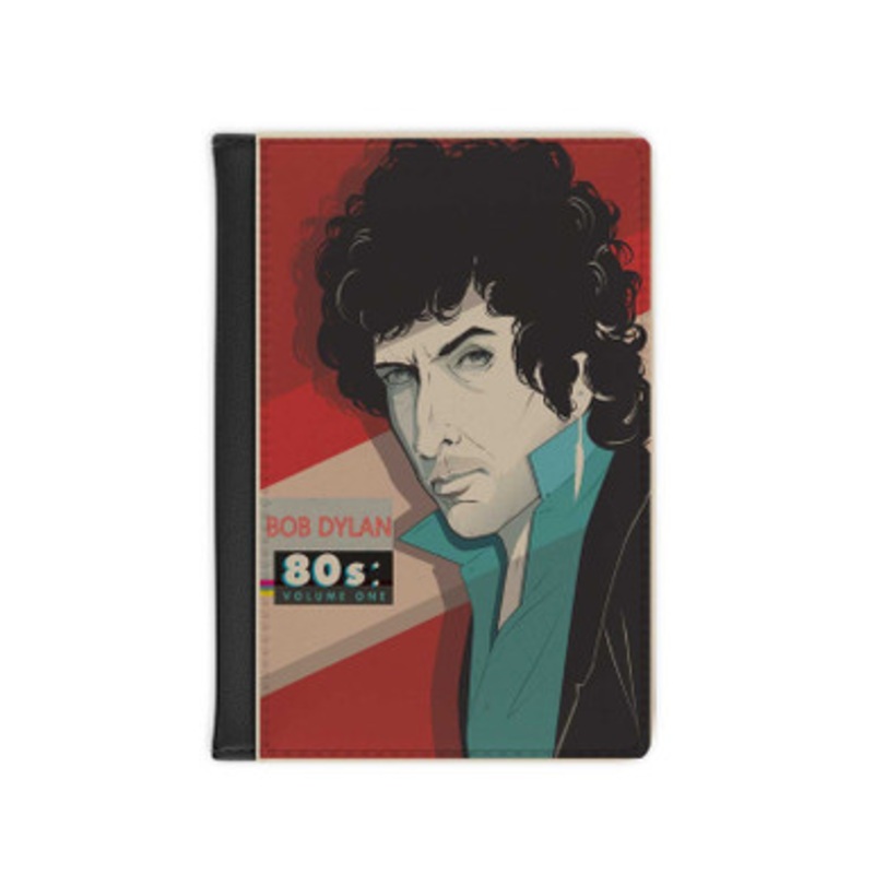 Pastele Bob Dylan 80s Leather Custom Passport Cover Accessory Gift for Traveler Card Holder and Credit Card ID Holder