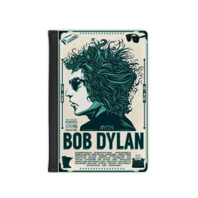 Pastele Bob Dylan Concert Leather Custom Passport Cover Accessory Gift for Traveler Card Holder and Credit Card ID Holder