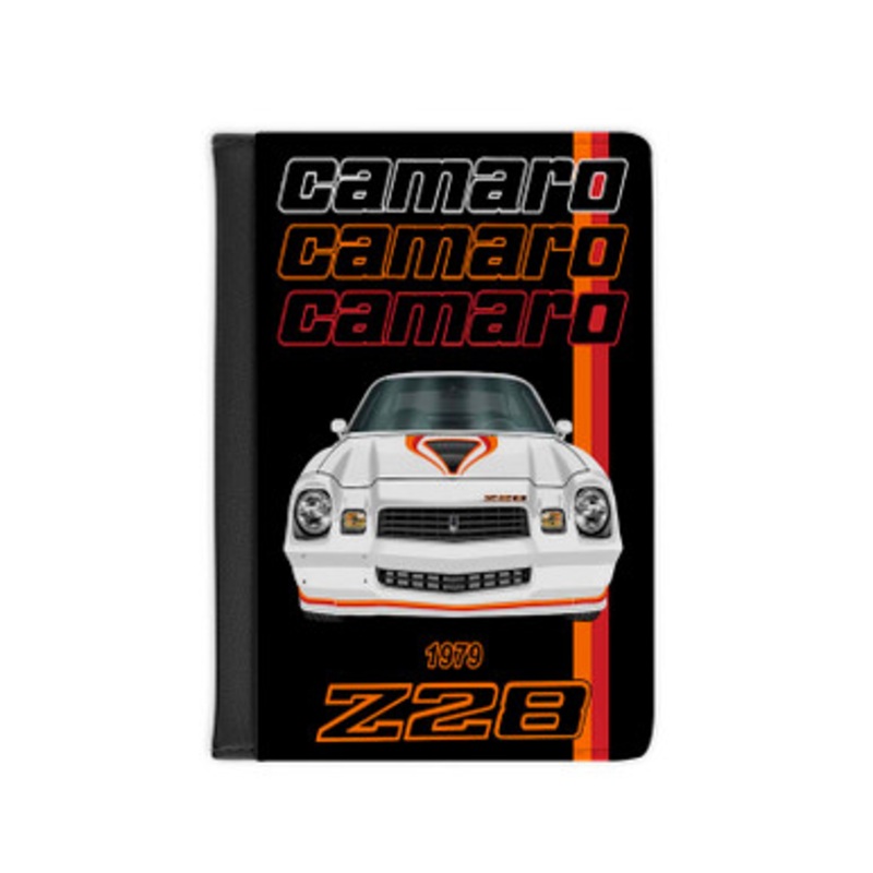 Pastele Chevrolet Camaro Z28 1979 Leather Custom Passport Cover Accessory Gift for Traveler Card Holder and Credit Card ID Holder