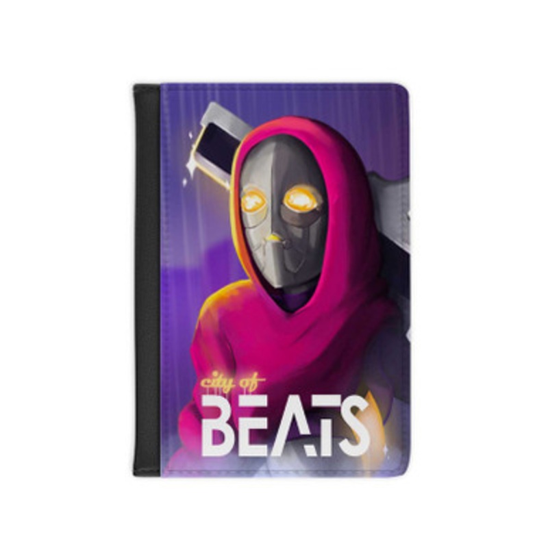 Pastele City of Beats Leather Custom Passport Cover Accessory Gift for Traveler Card Holder and Credit Card ID Holder